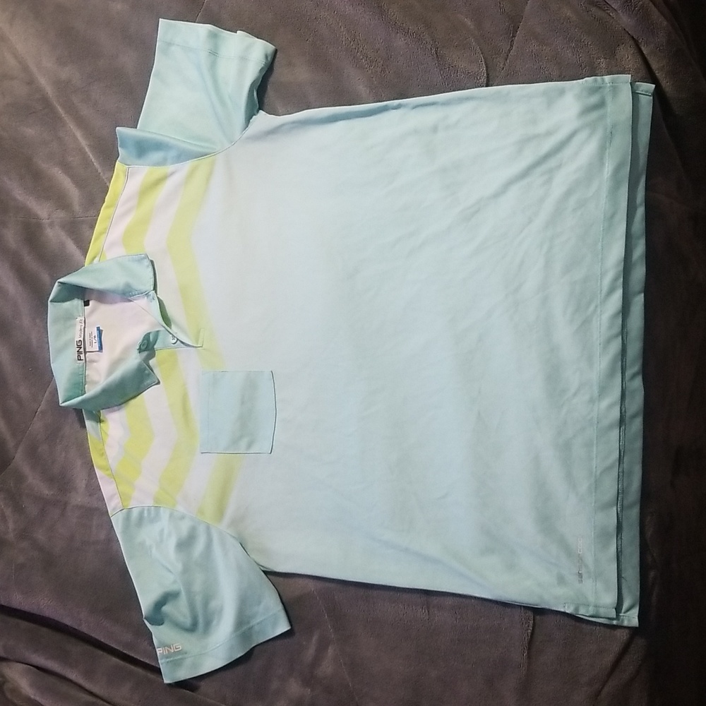 Ping Green and Blue Polo Shirt Casual Style